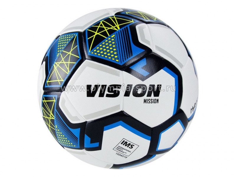 Мяч футбольный VISION Mission р.5, FIFA Basic, PU, бел-синий