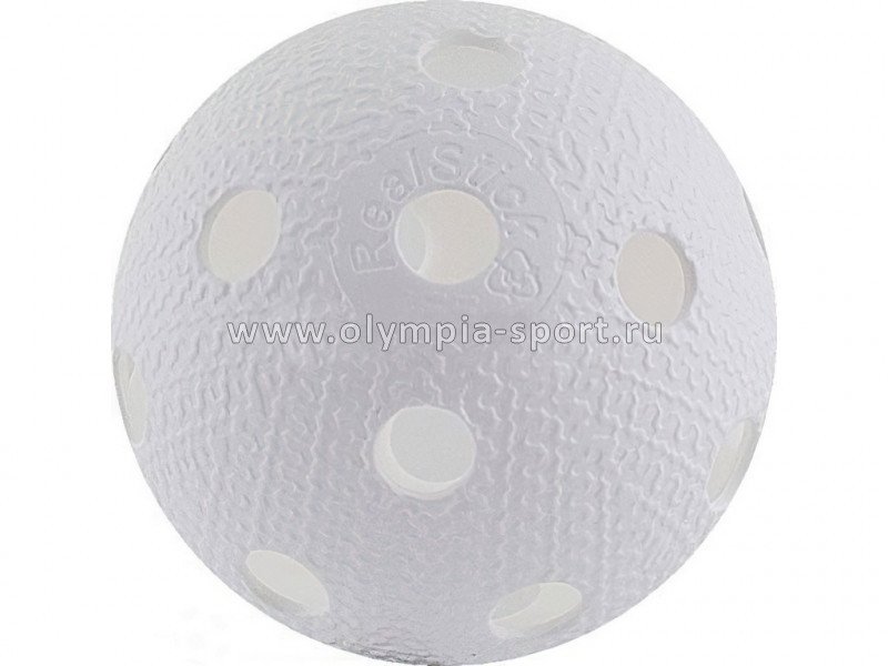 Мяч для флорбола "RealStick", пластик с углубл., IFF Approved, белый
