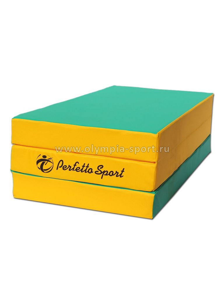 Мат №4 (100х150х10) складной PERFETTO SPORT зелено/желтый