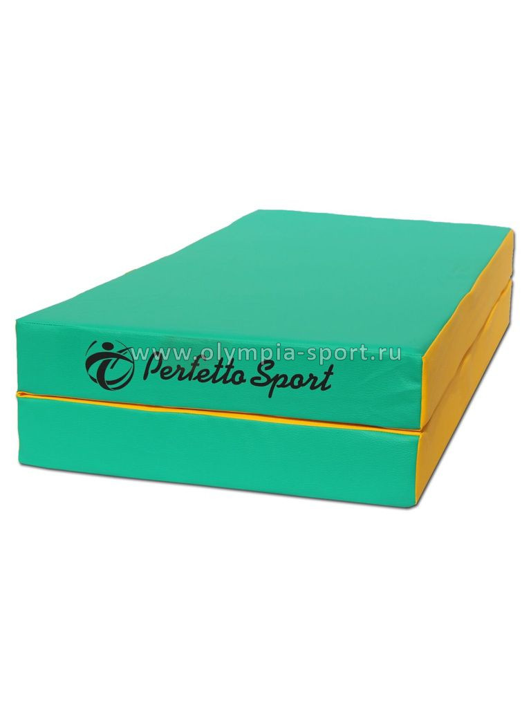 Мат №3 (100х100х10) складной PERFETTO SPORT зелено/желтый
