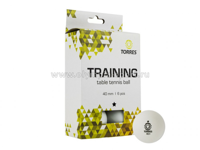 Мяч для настольного тенниса TORRES Training 1*, (1 шт.) белый