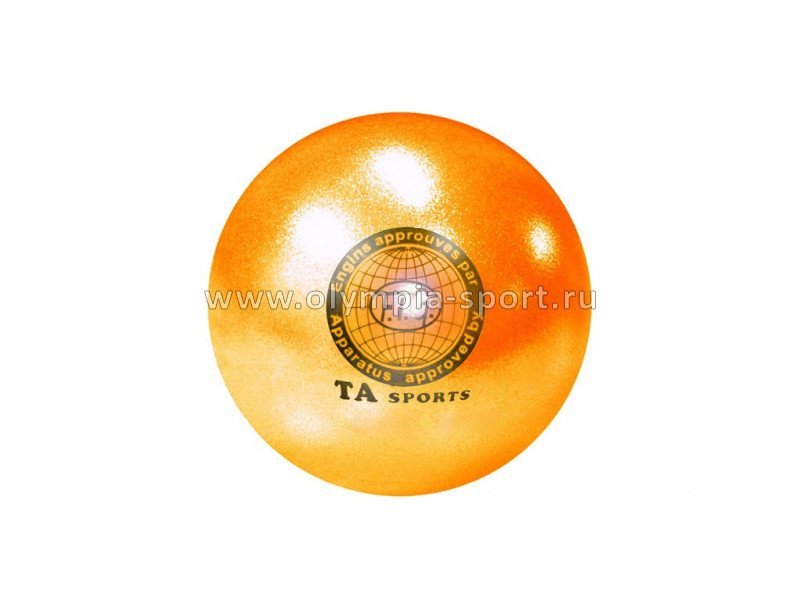 Мяч для худ. гимнастики д.15см оранжевый с доб. глиттера Т12 (07758)
