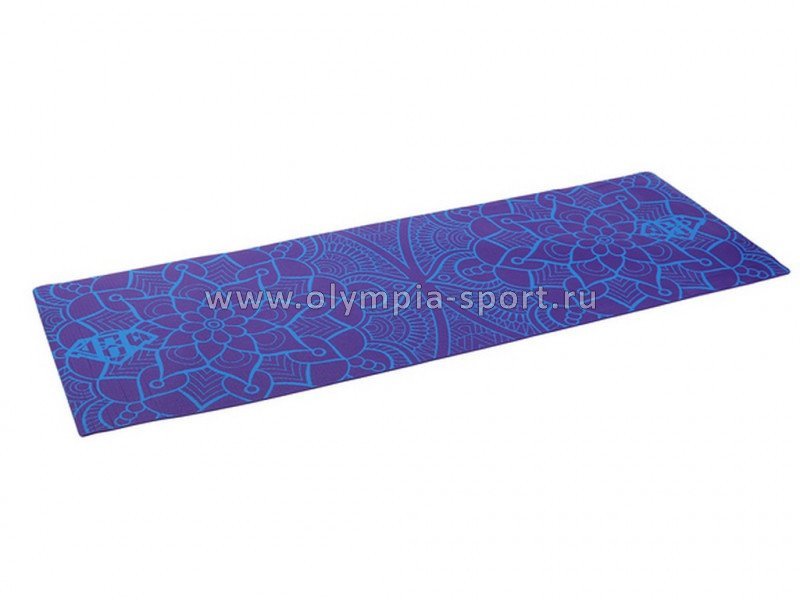 Коврик для фитнеса и йоги Larsen PVC р180х61х0,5см с принтом фиолетовый