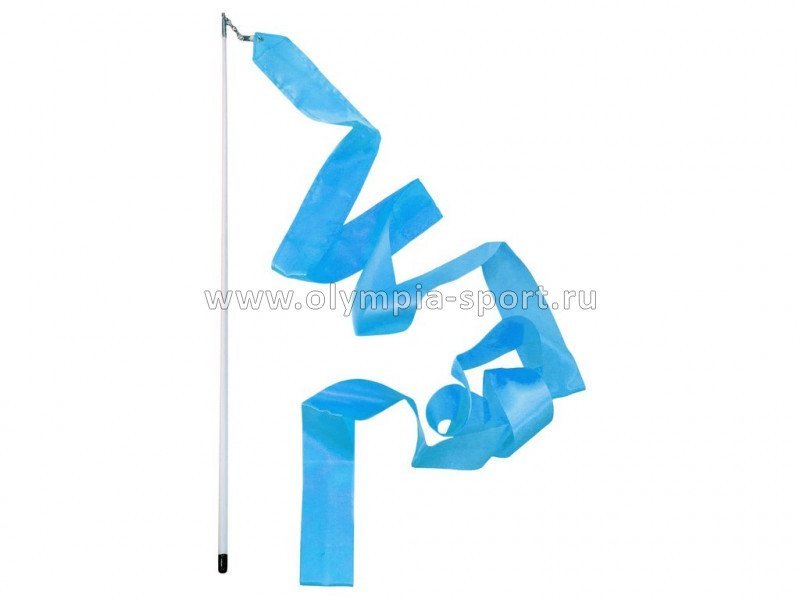 Лента гимнастическая голубая 6м (палочка 56см) PD-02