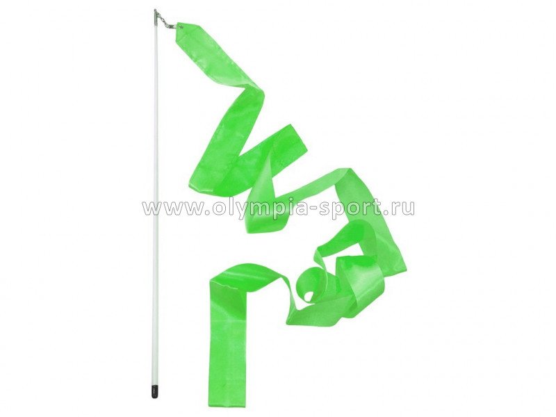 Лента гимнастическая зеленая 6м (палочка 56см) B4, PD-02