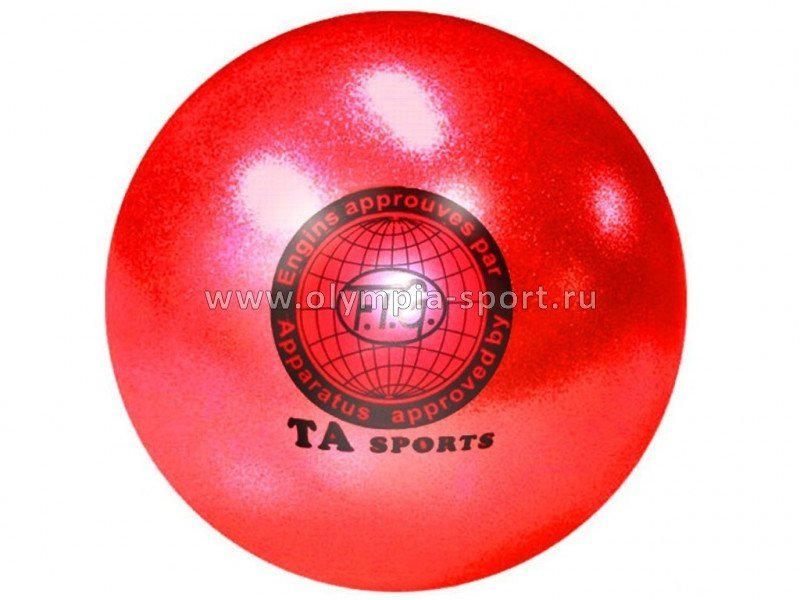 Мяч для худ. гимнастики д.19см красный "металлика" Т10-K (29283)