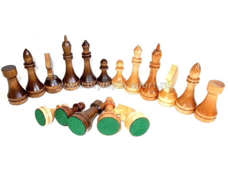 Фигуры шахматные гроссмейстерские деревянные с фетром