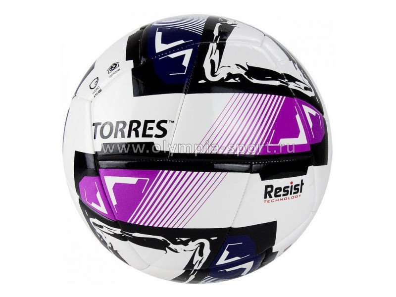Мяч футзал "TORRES Futsal Resist", р.4, 24 панели, ПУ, 3 подкл. слоя, гибридная сшивка