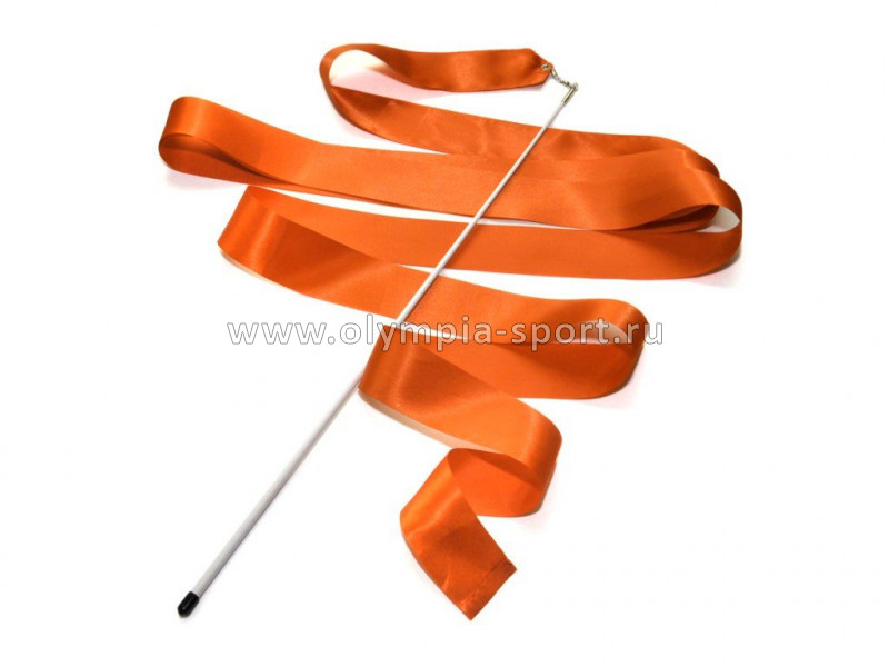 Лента гимнастическая оранжевая 6м (палочка 56см) B4, PD-02