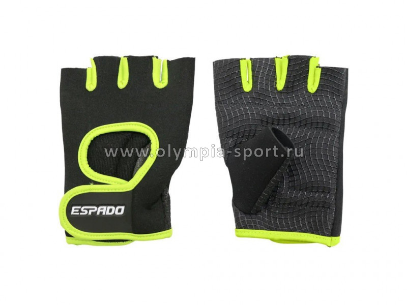 Перчатки для фитнеса Espado ESD001 цв.черно-зеленый