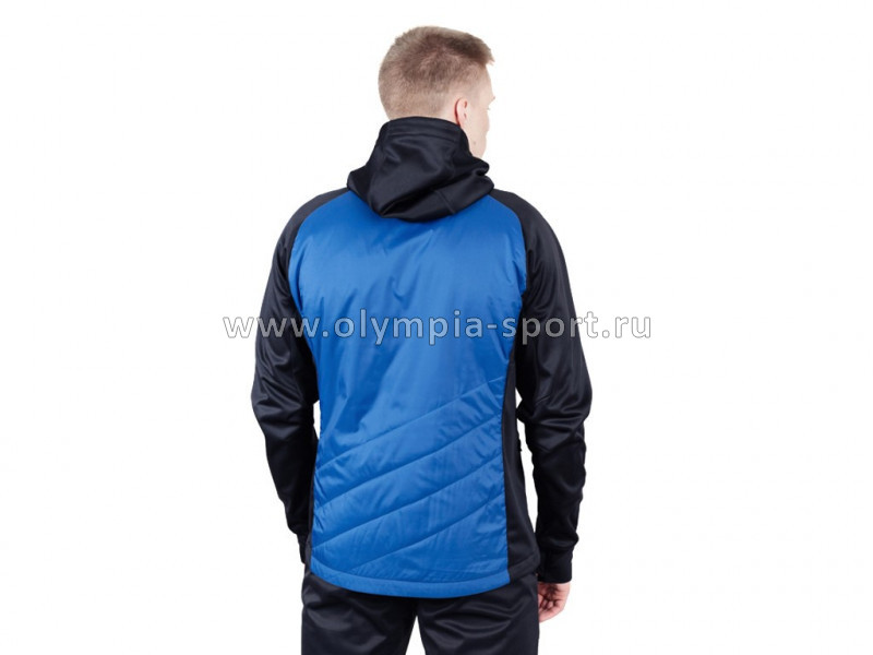 Куртка разминочная Nordski Hybrid Hood Black/Blue 850170 p.S (46)