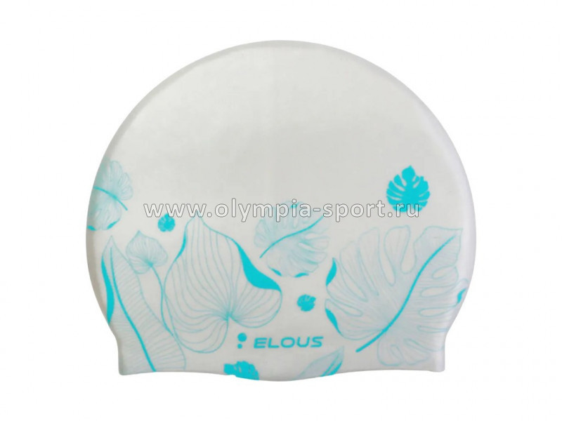 Шапочка для плавания Elous EL009 силикон, листики серебр