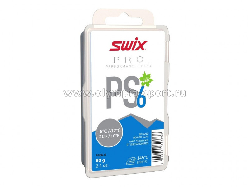 Парафин Swix PS6 Blue -6С/-12С 60г