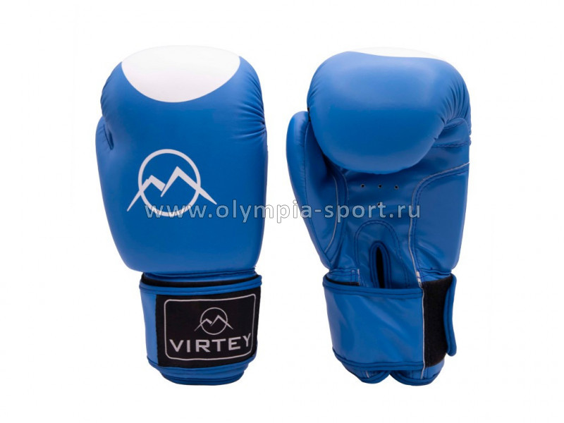 Перчатки боксерские Virtey BG05 PU цв.синий/белый