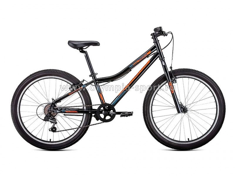 Велосипед Forward TITAN 24 1.0 (24" 6ск рост 12") черный/ярко-оранжевый