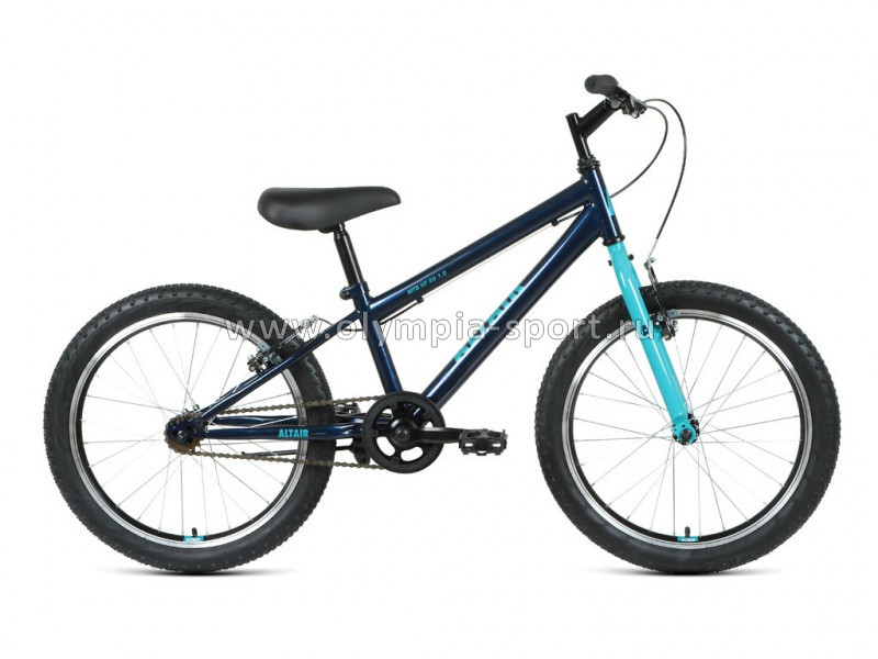 Велосипед Altair MTB HT 20 1.0 (20" 1ск рост 10.5") темно-синий/бирюзовый