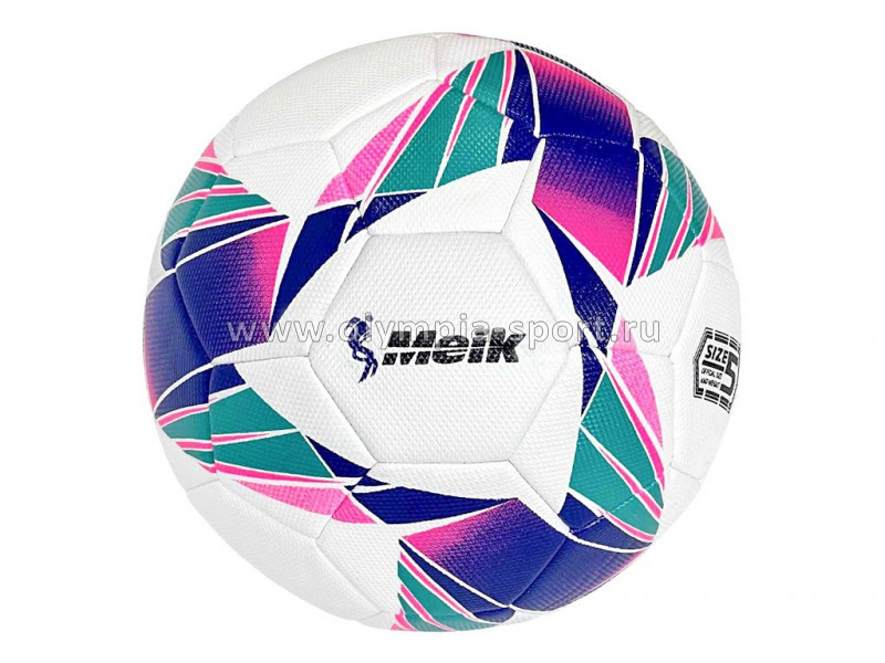 Мяч футбольный Meik №5 E40792-1 ПУ бел-фиол-зел-роз