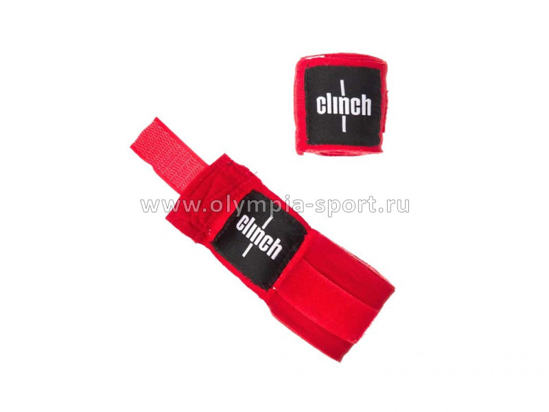 Бинты эластичные Clinch Boxing Crepe Bandage Punch красные (длина 3.5 м)
