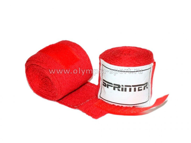 Бинты боксерские Sprinter хлопок-нейлон цв.красный дл.3м