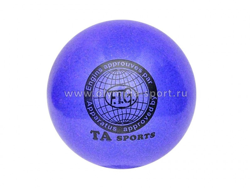 Мяч для художественной гимнастики TA sport д.15см синий с доб. глиттера Т12