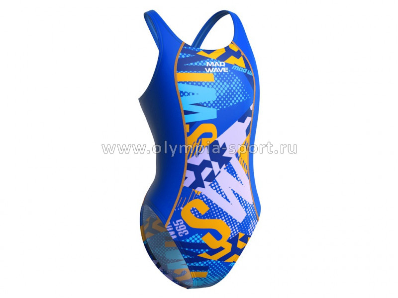 Купальник спортивный антихлор Mad Wave Salut junior PBT A4 Violet