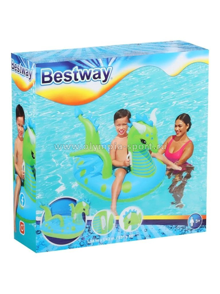 Игрушка-наездник надувная Bestway 41476 Дракон с ручками 134х142см от 3 лет