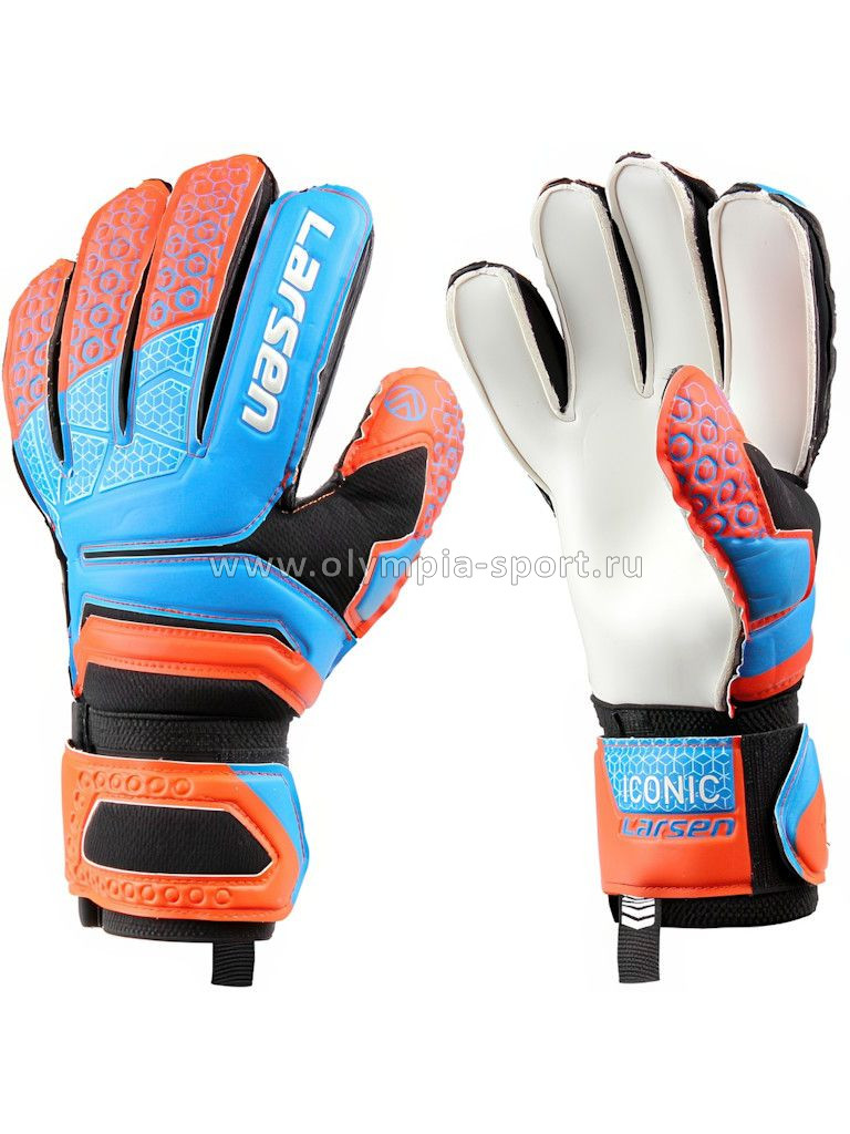 Перчатки вратарские Larsen Iconic оранжевый/голубой
