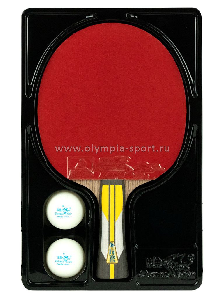 Ракетка для н/тенниса Double Fish 6A+C профессиональная, ITTF Approved, + 2 мяча