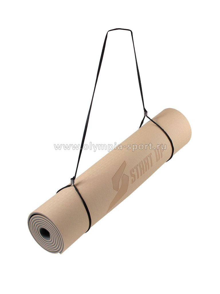 Коврик для фитнеса и йоги Start Up TPE ZH-01 Beige/Gray р183х61х0,6см