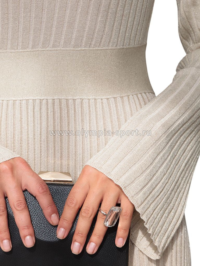 Платье вязаное женское Vilatte D32.102 шампань