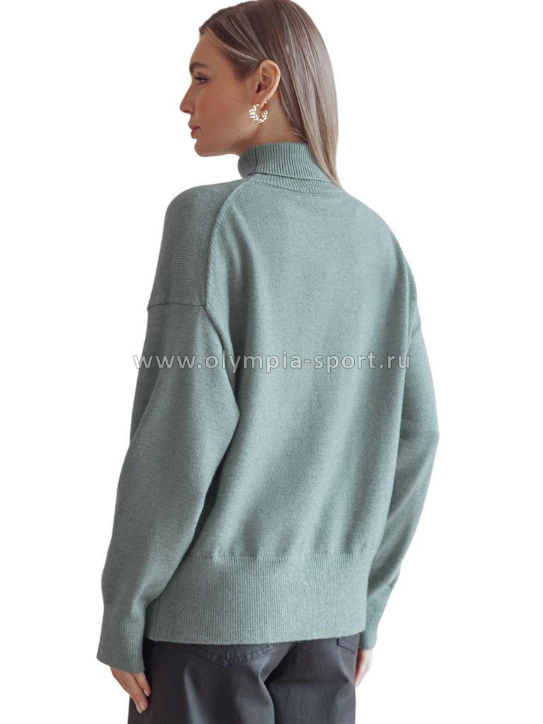 Свитер женский Vilatte D34.206 светло-оливковый меланж