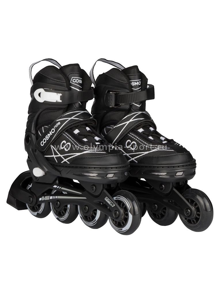 Коньки роликовые раздвижные Cosmoride Freerider черно-белый