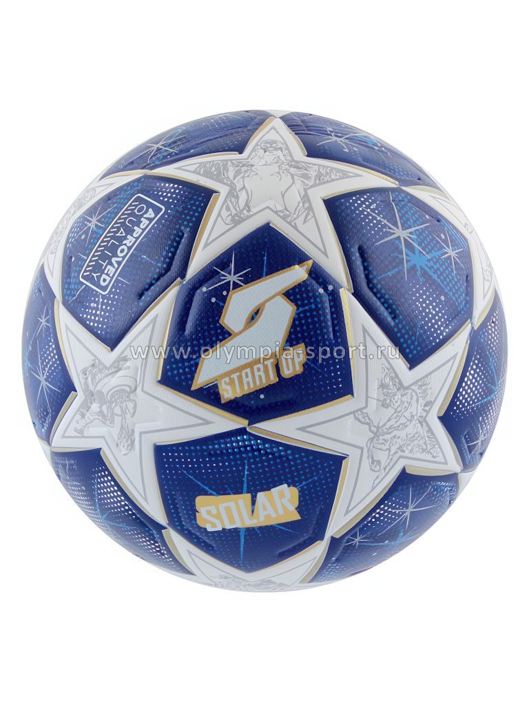 Мяч футбольный Start Up Solar white/blue, ПУ, р5