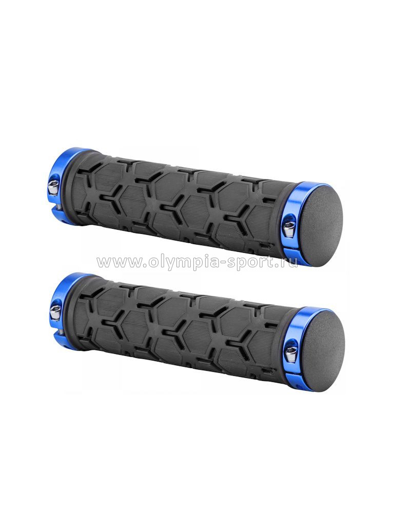 Грипсы (Ручки руля) XH-G181BL чёрные с синими кольцами