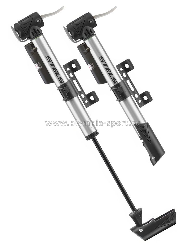 Насос ручной ZF-024A STELS алюм. с манометром, чёрно-серебристый