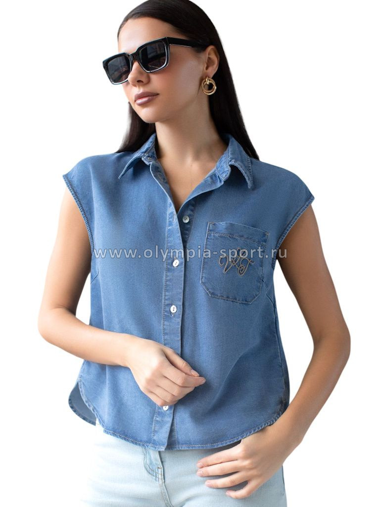 Блузка женская Vilatte D59.018 светло-синий