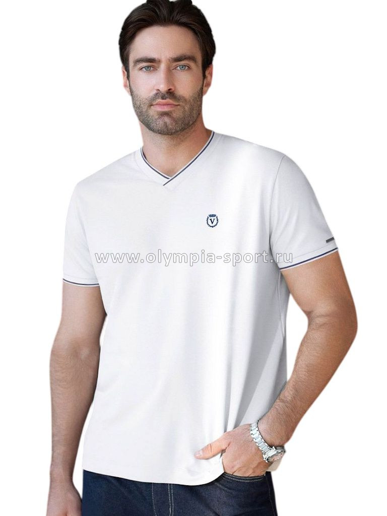 Футболка мужская Vilatte U49.056 белый с полосой