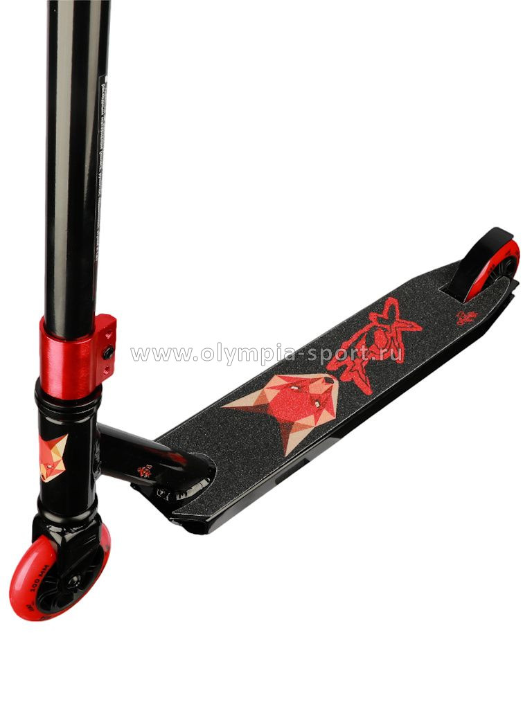 Самокат трюковый ATEOX Fox 100mm черный/красный